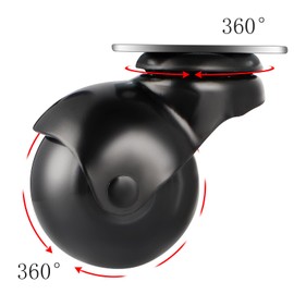 Chegulu 2" Vintage Ball Caster Wheels, Swivel Plate Spherical Caster, Mount for Furniture, Cabinet, Set of 4