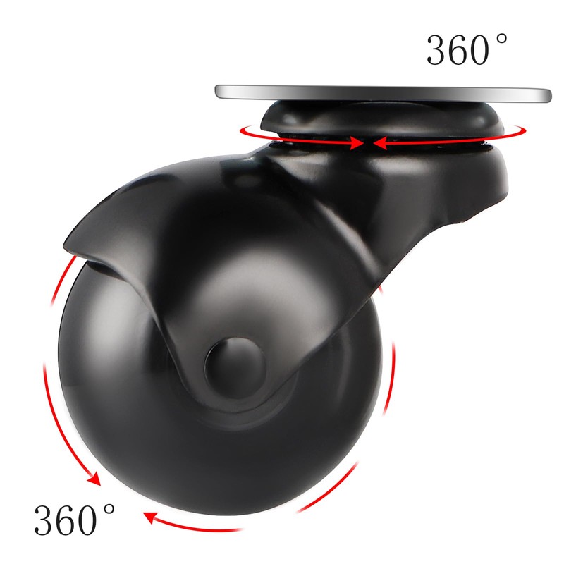 Chegulu 2" Vintage Ball Caster Wheels, Swivel Plate Spherical Caster,