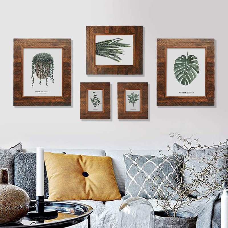 Eosglac Wooden Picture Frame 8x10 inch, Wood Plank Design with