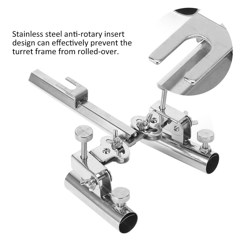AntiRotary Stainless Steel Double Fishing Rod Holder Stepless FineTuning Fishing