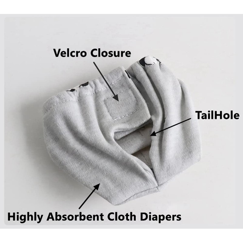 FORZENA Reusable Washable Squirrel Diapers Highly Absorbent with Strong &