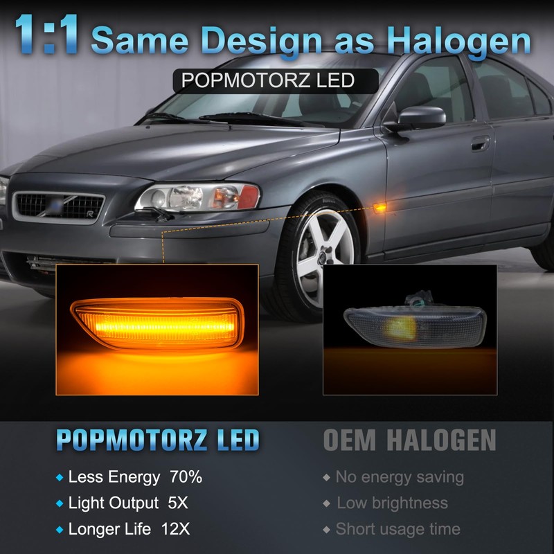 POPMOTORZ LED Side Indicator Indicator for S60 S80 V70 II