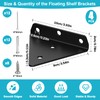 Pack of 4 Shelf Brackets, Invisible Shelf Brackets, Triangle Shelf