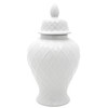 Red Lantern 19.5" Diamond Pattern White Temple Jar