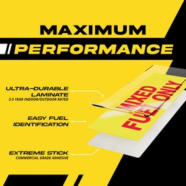 Fuel Stickers Mixed Fuel Sticker - 2 Cycle Labels for Gas Cans, Outdoor Power Equipment, and More - Weather Proof, Extreme Stick, Durable - Mixed Gas Decals by Fuel Stickers - USA Made (6x2 inch), 10 Labels