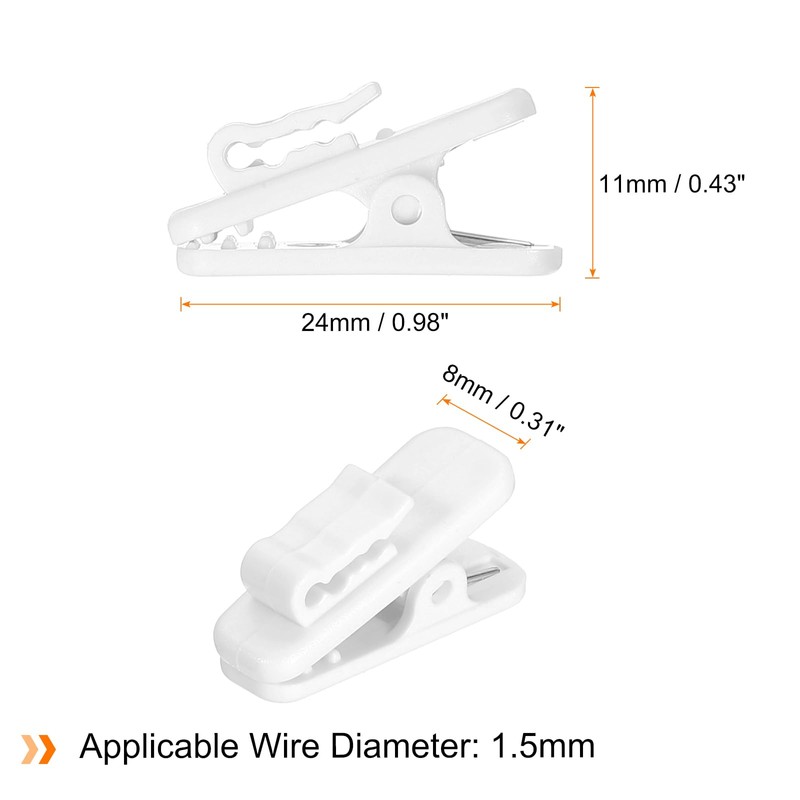 HARFINGTON 6pcs Headphone Wire Clips 0.94" Length Small Headset Cable