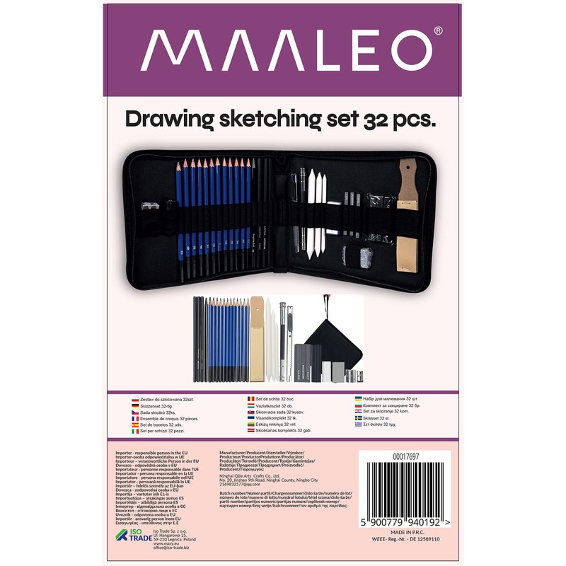 MT MALATEC Drawing Set Pencils Sketching Drawing 32 in 1