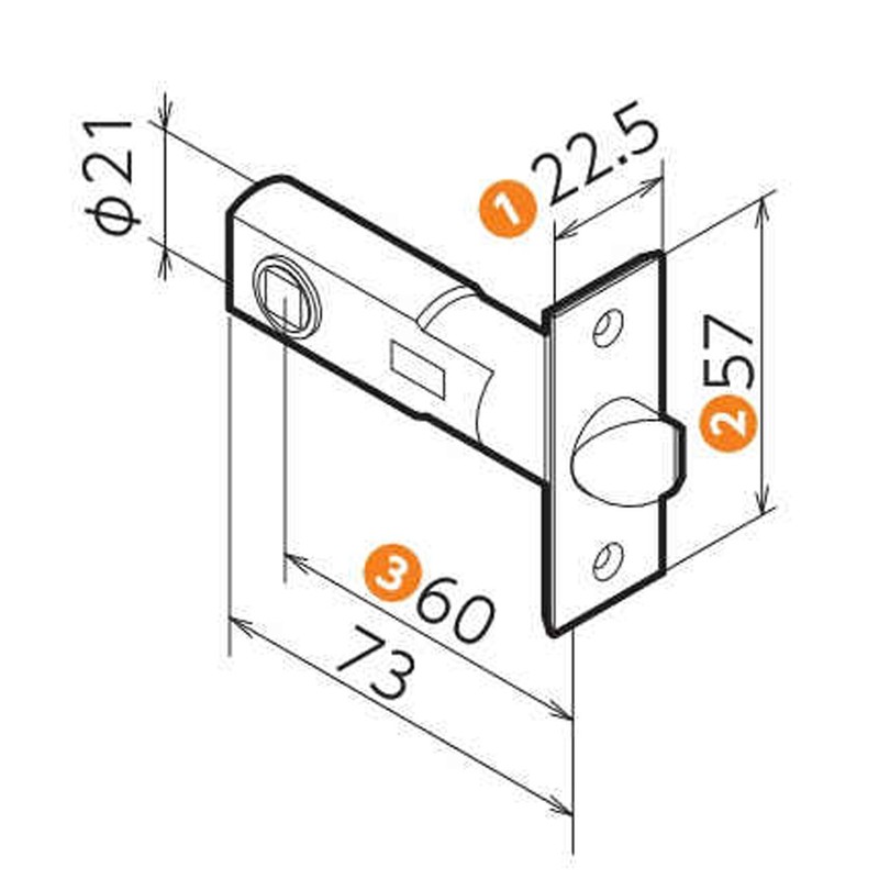 Kawaguchi Giken DR-60 Genuine Replacement Latch Body for Indoor Locks,