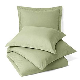 Royal Tradition 100% Brushed Microfiber 3PC Duvet Cover Set, Soft and Cozy Comforter Cover with Button Closures and 2 Pillow Shams (King/Calking, Solid Sage)