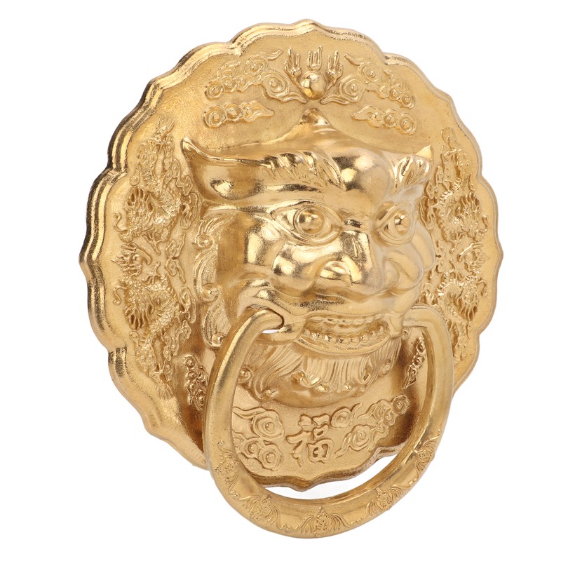Door Knocker Chinese Animal Head Style Modelled Antique Brass Easy