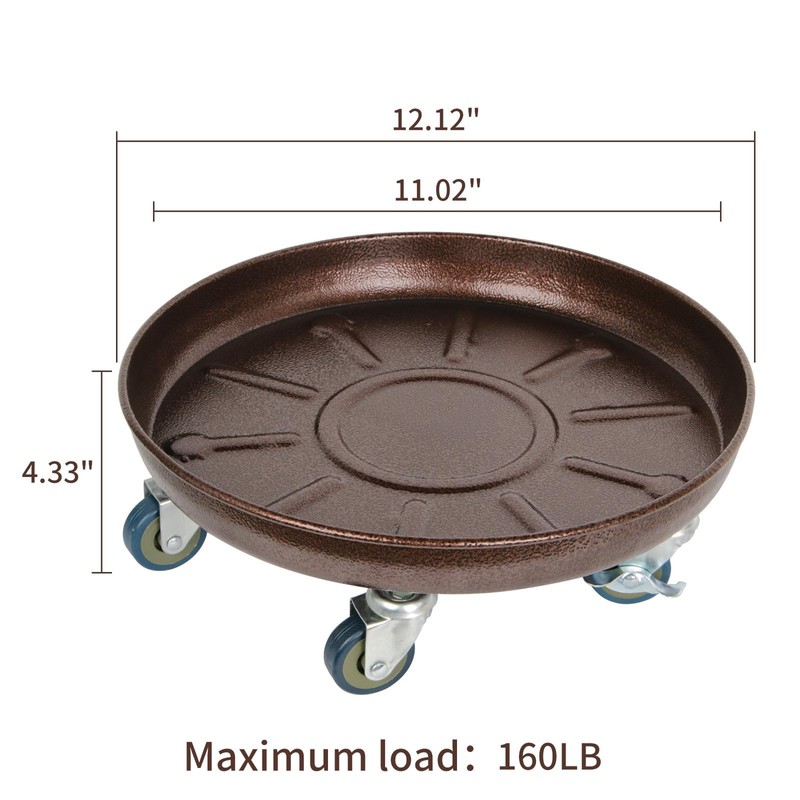 Kaoolaa Plant Caddy with Wheels 12 Inch 2 Pack, Heavy