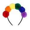 Sprinlot Headband with Pompoms Colourful, Pompom Tiara Rainbow, Rainbow Headband,