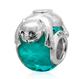 Soulbeads Jewelry Lovely Animal Abalorios de Vidrio de Ley 925 abalorio de Plata para Colgantes Pulsera