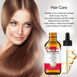 Aceite De Rosa Mosqueta Para El Rostro, Aceite De Rosa Mosqueta Orgánico 100% Puro Prensado En Frío Para El Cuidado Antiedad, Nutritivo Del Cabello, Rostro Y Piel (60 Ml (Paquete De 2))
