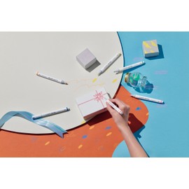 Copic acrea Set of 6 Light Paint Markers with Water and Pigment-Based Ink, Line Width 0.8 - 1.2 mm