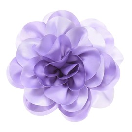 M METERXITY Extra Large Rose Flower Brooches, 7.87 Inch Lapel Pins Dainty Satin Fabric Big Camellia Oversized Brooch Pin for Women Wedding/Dance/Clothes/Accessories[20cm, Purple/Light Purple]