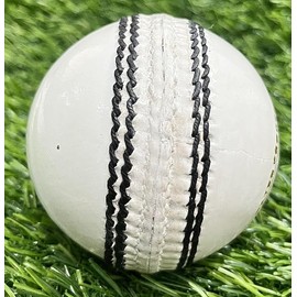 4-Piece Leather Cricket Ball Premium | Quality Leather Balls for Sports | Durable Hand-Stitched Balls (White)