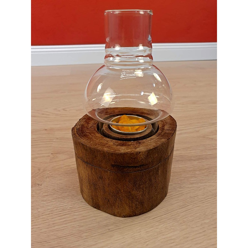 Kinaree Wooden Lantern with Tin - 17 cm Wooden Lantern