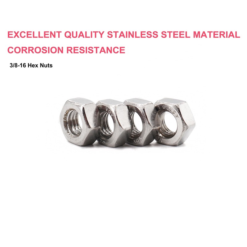 cSeao SAE 3/8-16 Hex Nuts, 30 Pieces, 304 Stainless Steel,