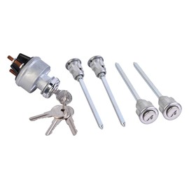 Ignition Switch Assembly Kit 23-08598, with 4 Door Lock Cylinders & 4 Keys, Replacement for Peterbilt 379 377 359 378 349 385 362 Truck