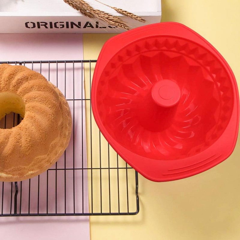 Webake Molde de silicona estriada para tartas, molde antiadherente para
