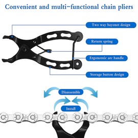 Ticeed 1 Set Bicycle Chain 6/7/8 Speed Bicycle Chain 1/2 x 3/32 Inch 116 Links Bicycle Chain Tool with Chain Breaker Chain Tester for 6 7 8 Road Bike Mountain Bike Steel Bike Chain