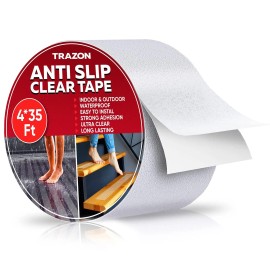 UD_Grip Tape   Heavy Duty Anti Slip Tape Clear Waterproof Outdoor Indoor 4In*35Ft Non Slip Roll Stickers Easy to Cut Waterproof