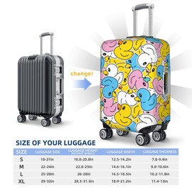 Lukbfall Colorful Rubber Ducks Luggage Suitcase Covers Elastic Washable Lovely Ducky Luggage Protector Travel Suitcase Protective Cover For Kid And Adult, S (Fit 18-21 Inch Luggage)