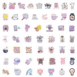 Stickers Pack for Kids, 100Pcs Aesthetic Cute Stickers for Water Bottles Scrapbook, Waterproof Glittery Sticker for Water Bottle Laptop Journaling Luggage Scrapbooking Supplies Party Favors