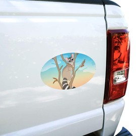 Ring-Tailed Cat Automotive Car Refrigerator Locker Vinyl Euro Oval Magnet