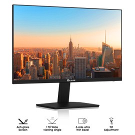 HAJAAN 24” FHD(1920 x1080) IPS Desktop Monitor, 75Hz Refresh Rate with Ultra Thin Bazel, Best for Office & Home, HDMI, VGA Ports | Monitor for PC, Wall Mountable, Black (S2424i)- New