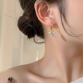 Rhinestone Heart Earrings Heart Hoop Bling Earrings CZ Love Heart Stud Earrings Heart Drop Earrings Jewelry for Women and Girls