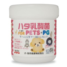 【愛するペットのための乳酸菌】ハタ乳酸菌 FOR PETS +PG 愛犬と愛猫の膝関節のサポートのため軟骨成分・プロテオグリカンと非変性Ⅱ型コラーゲンを配合した最強のサプリです。