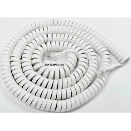 DIY-BizPhones-Captel Bright White 25Ft Long Handset Cord for Captel Amplified Phone 840i 200 Curly