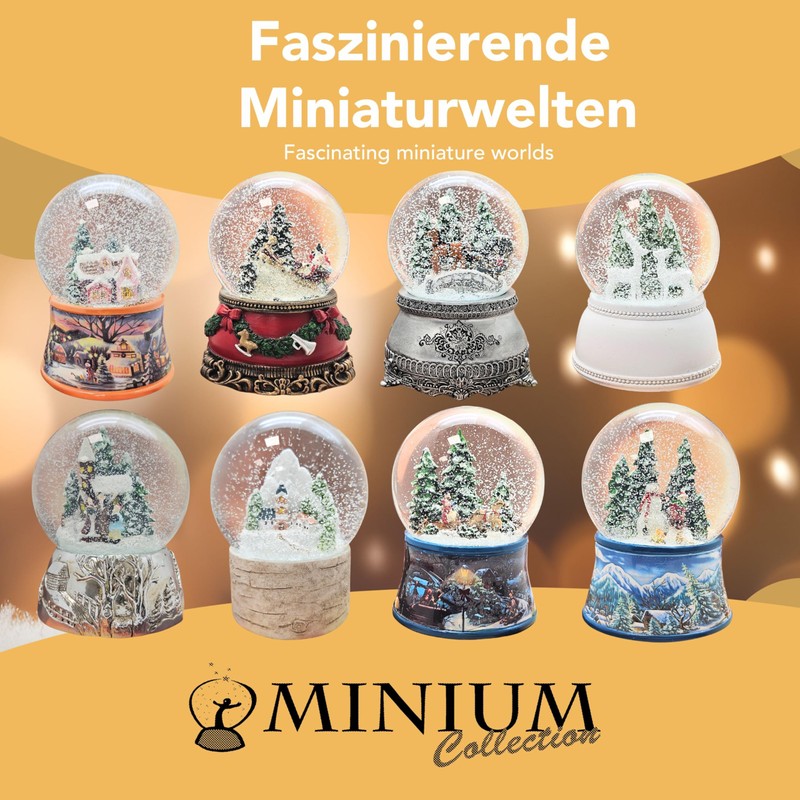 Snow Globe Skier | Base Nostalgic Winter Landscape | with