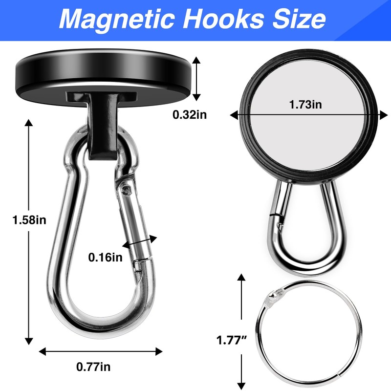 LOVIMAG Strong Magnets with Hooks, 200LBS+ Heavy Duty Magnets with