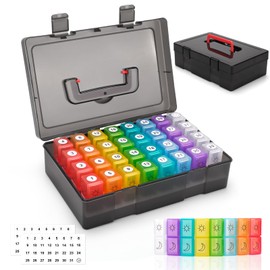 Yewltvep Monthly Pill Organizer 2 Times a Day, 30 Day Pill Organizer 2 Times a Day, Monthly Pill Organizer 2X a Day with Travel Case, Month Pill Box Organizer with 32 Daily Compartments, Pill Holder