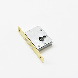 Furniture Lock with Brass Cuff Square (Right, Backset 15 mm) Raw Iron