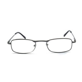 EYE ZOOM Unisex Vintage Metal Reading Glasses with Soft Pouch, (Gunmetal, +2.75)
