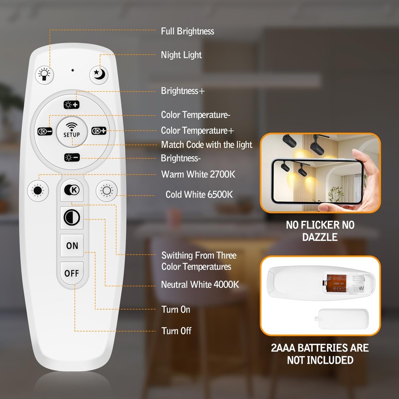 【2025 Upgraded】10-Color Zoomable 12W LED Track Lighting Head Dimmable H