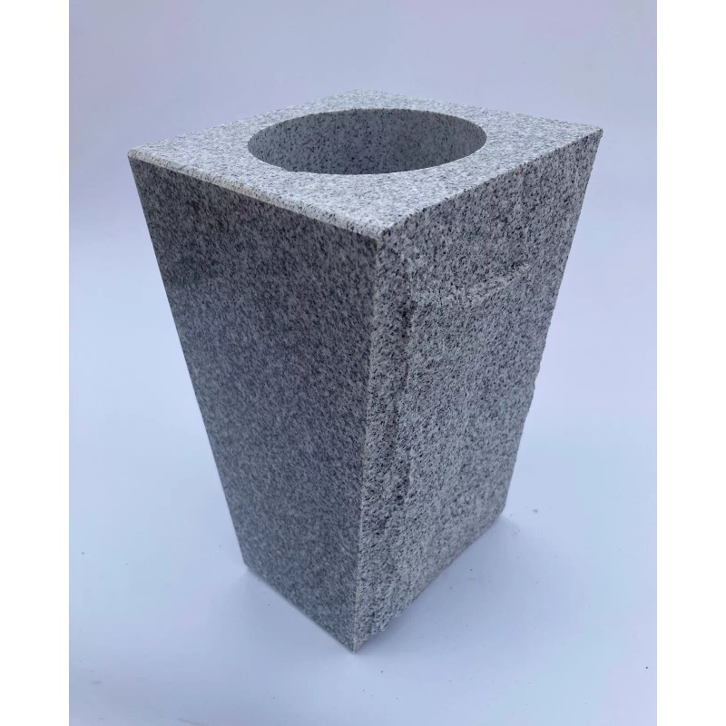 Granite Memorial Vase Tapered 6"x6"x10" Gray