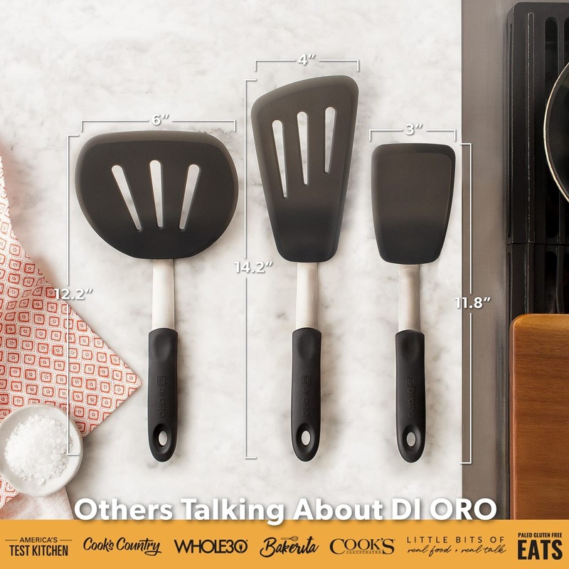 DI ORO Living Spatulas for Kitchen Use - Spatulas Silicone