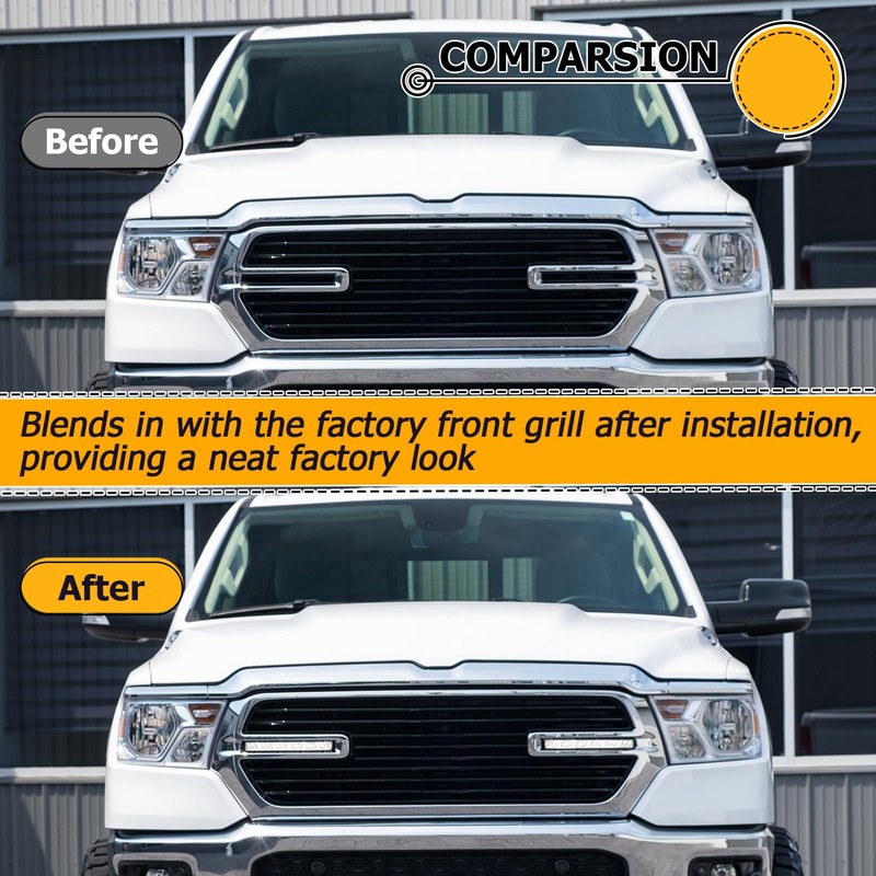 WeiSen Recessed LED Grille Light Bar Kit w/2pcs 6in Slim