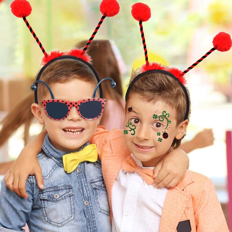 TVSVKWE 1 Headband, 1 Glasses And 1 Face Patch, Ladybug