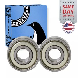 PGN Bearings (2) 6201-ZZ Premium Metal Shield Ball Bearing C3 EMQ, 12x32x10, 6201 ZZ 6201z