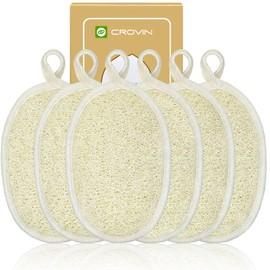 Crovin Loofah Pads - Peeling Loofah Body Scrubber 100% Natural Bath Sponge for Men and Women Spa - 6 Packs Gifts Luffa PackagePerfect for Bath Shower