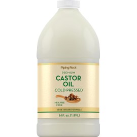 Piping Rock Castor Oil 64 oz | For Hair, Skin, Face, and Eyelashes | Cold Pressed & Hexane Free | Premium Vegetarian Formula | Gluten Free, Non-GMO