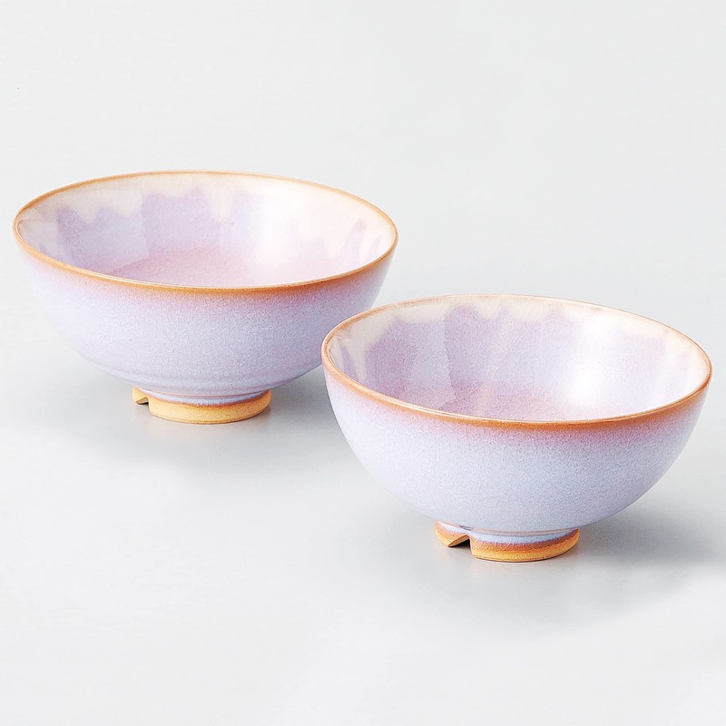 Japanese Ceramics M54875350 Tsubaki Hagi Murasaki Rice Bowl
