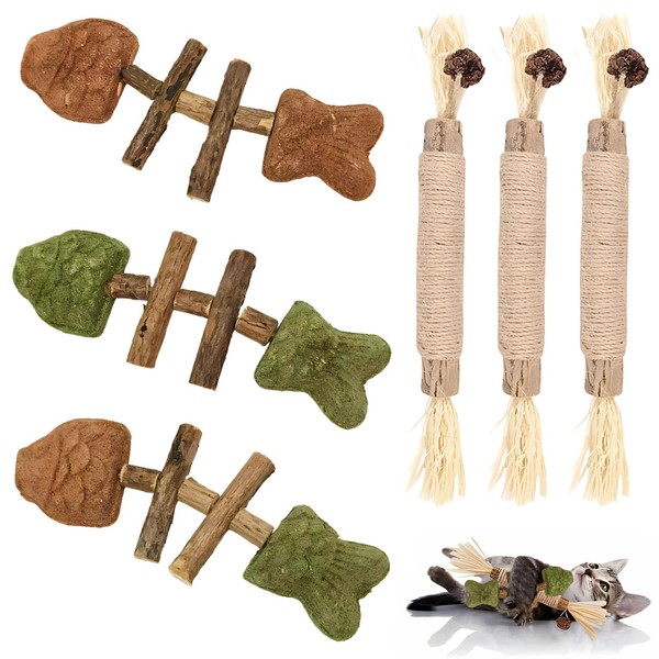 DBAILY 6 Pcs Cat Chew Sticks, Silvervine for Cats, Cat