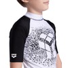 Arena Boys Unisex Jr Rash Vest S/S Graphic Top, White-Black,
